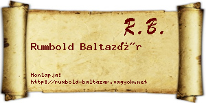 Rumbold Baltazár névjegykártya